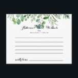 Green Eucalyptus Foliage Wedding Advice Card<br><div class="desc">This green eucalyptus foliage wedding advice card is perfect for a tropical wedding. The design features hand-painted artistic beautiful eucalyptus green leaves, assembled into neat bouquets to embellish your event. These cards are perfect for a wedding, bridal shower, baby shower, graduation party & more. Personalize the cards with the names...</div>