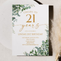 Green Eucalyptus Gold 21st Birthday Party