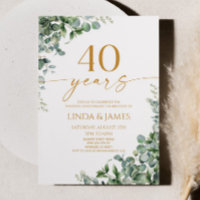 Green Eucalyptus Gold 40th Wedding Anniversary