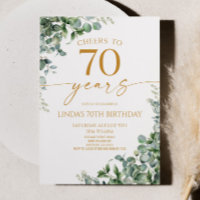 Green Eucalyptus Gold 70th Birthday Party