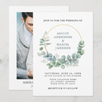 Green Eucalyptus Gold Photo Wedding