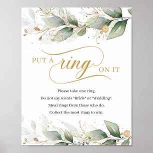 Green eucalyptus gold put a ring on it sign game