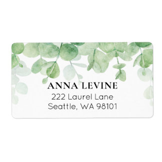 Green Eucalyptus Leaves Border Return Address