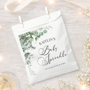 Green Eucalyptus Leaves Botanical Baby Sprinkle Favour Bag