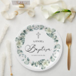 Green Eucalyptus Leaves Botanical Baptism Paper Plate<br><div class="desc">These are Green Eucalyptus Leaves Greenery Botanical Baptism Celebration Paper Plates!</div>