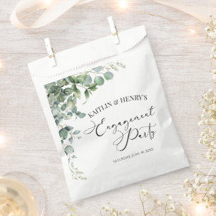 Green Eucalyptus Leaves Botanical Engagement Party Favour Bag