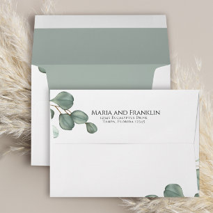 Green Eucalyptus Leaves Custom Envelope