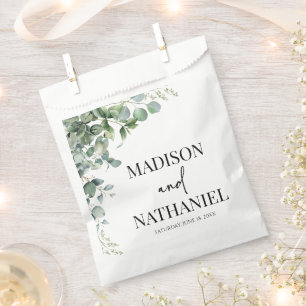 Green Eucalyptus Leaves Greenery Botanical Wedding Favour Bag