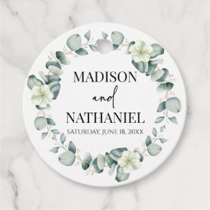 Green Eucalyptus Leaves Greenery Botanical Wedding Favour Tags
