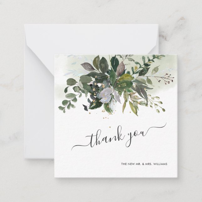 Green Eucalyptus Merci carte de note (Devant)