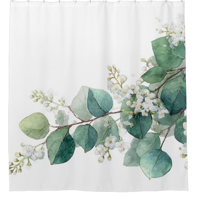 Green Eucalyptus Pastel Floral Whimsical Botanical (Front)