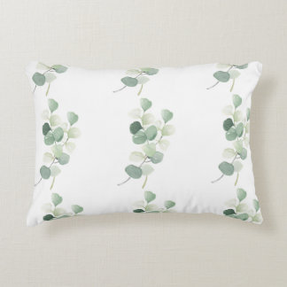 Green Eucalyptus Pastel Leaves Duvet Cover Accent Pillow