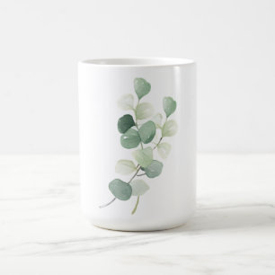 Green Eucalyptus Pastel Leaves Duvet Cover Coffee Mug