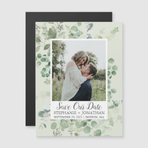 Green Eucalyptus Photo Magnet Réservez la date