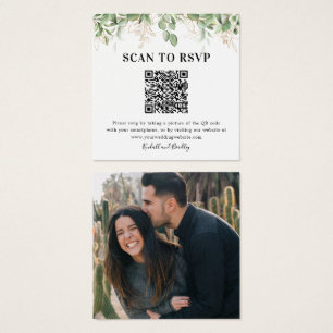 Green Eucalyptus QR Code photo Mariage RSVP