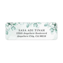 Green Eucalyptus Wedding Label