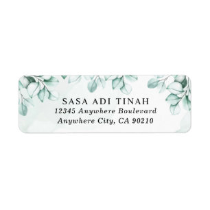 Green Eucalyptus Wedding Label