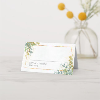 Green eucalyptus wedding  place card