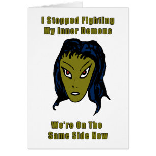 Green Evil Alien Woman Same Side Now
