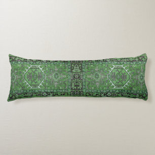 Green Exotic Persian Rug Reproduction, Body Pillow