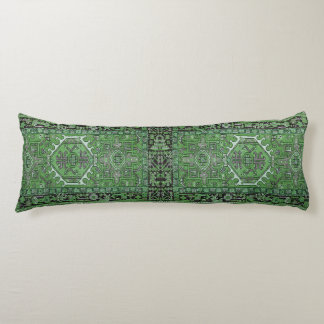 Green Exotic Persian Rug Reproduction, Body Pillow