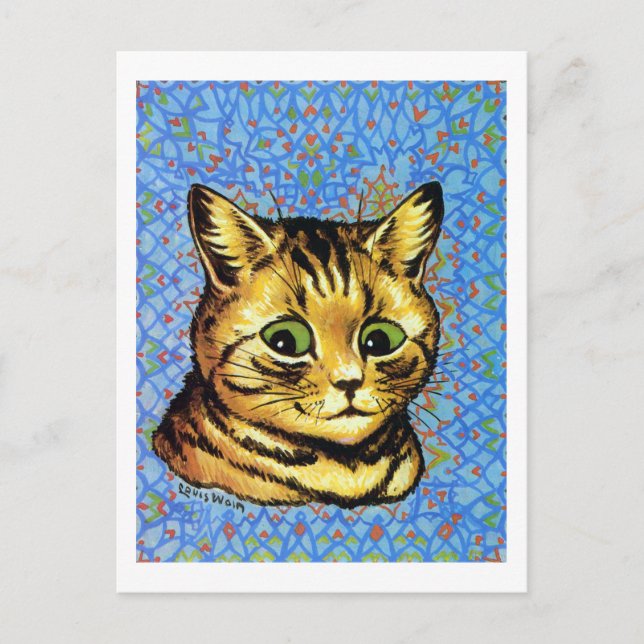 Green Eye Cat, Louis Wain Postcard (Front)