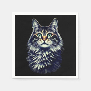 Green Eye Cat Napkin