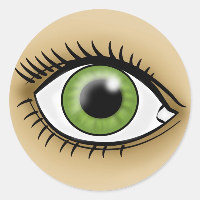 Green Eye icon Classic Round Sticker (Front)
