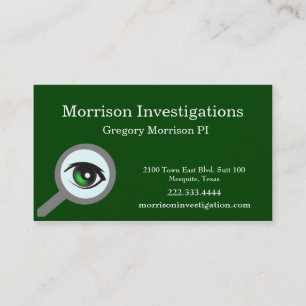 Green Eye Private Investigation Business Card
