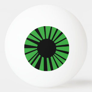 Green Eye with Black Pupil on White Eyeball Ping Pong Ball