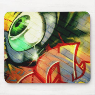 Green Eyeball Graffiti in Echo Park Mouse Pad