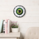 Green Eyeball Iris Eye Custom Medium Round Clock
