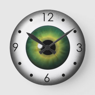 Green Eyeball Iris Eye Custom Medium Round Clock
