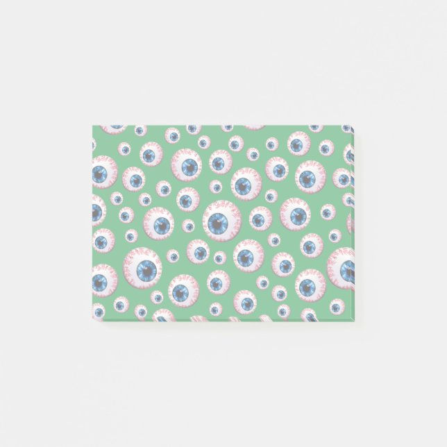 Green eyeball pattern post-it notes (Front)