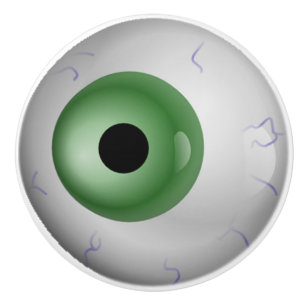 Green Eyeball Zombie Drawer Knob