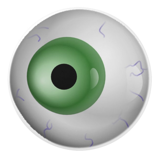 Green Eyeball Zombie Drawer Knob (Front)