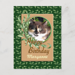 Green Eyed Calico Kitten Bonne carte postale d'ann