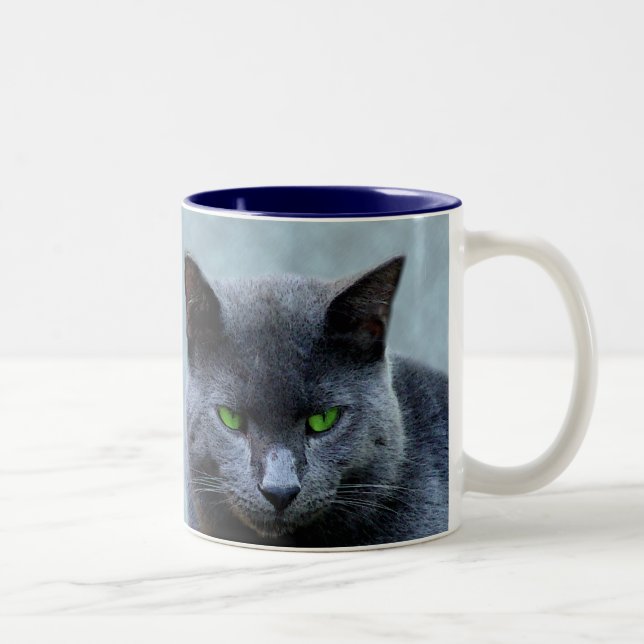 Green Eyed Cat Mug (Right)