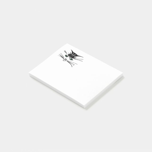 Green Eyed Cat Post-it Notes (Angled)