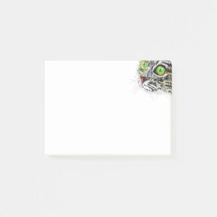 Green Eyed Cat Post-it Notes