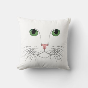 Green Eyed Cat Throw Pillow