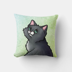 Green Eyed Cat Throw Pillow