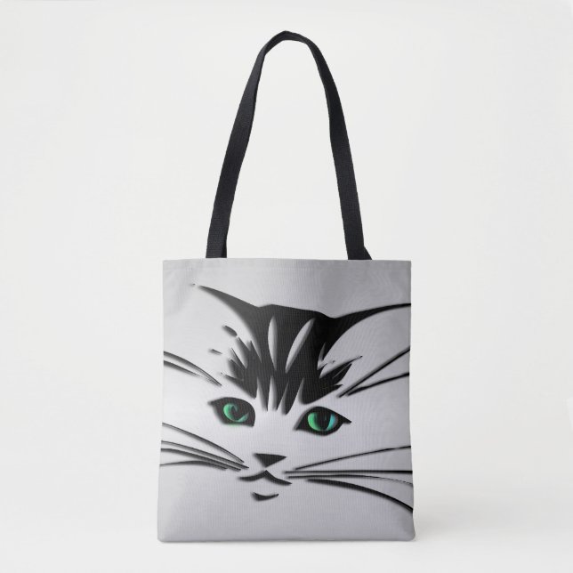 Green Eyed Cat Tote Bag (Front)
