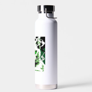 Green eyed cat water bottle