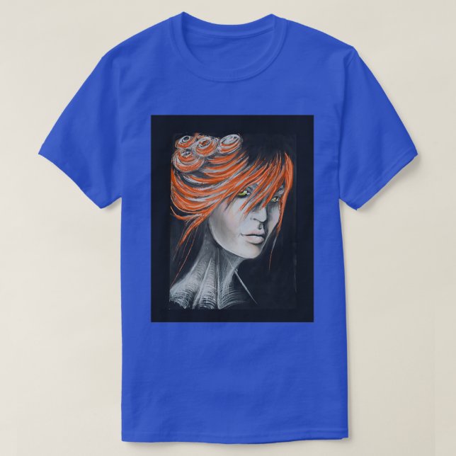Green eyed girl Drawing T-Shirt (Design Front)