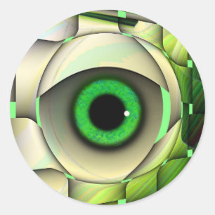 Green Eyed Monster Classic Round Sticker