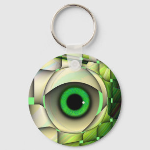 Green Eyed Monster Keychain