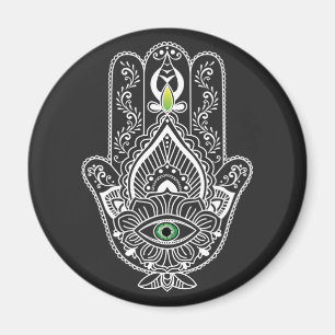 Green Eyed Protector Hamza Hand Magnet