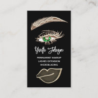  Green Eyelash Brows Makeup Logo QRCode Gold Black