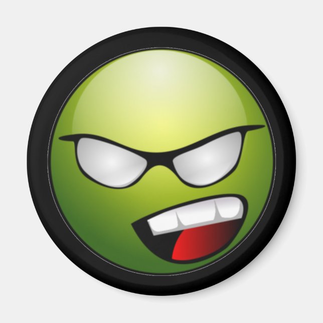 Green Face Black Magnet (Front)